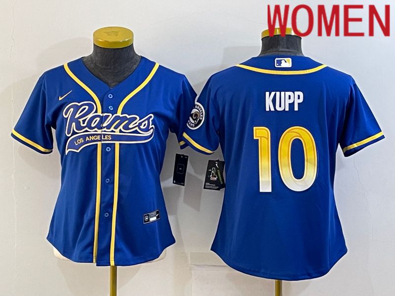 Women Los Angeles Rams 10 Kupp Blue 2022 Nike Co branded NFL Jerseys